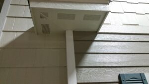 Soffit vents on exterior house siding