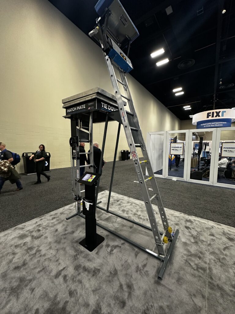Ladder display at trade show booth