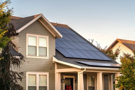 house with solar panel